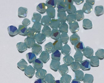 Pacific Opal AB Bicone Swarovski Perlen 4mm, 50 Perlen, 100 Perlen