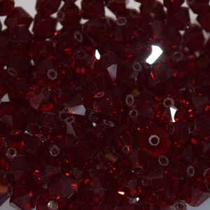 Garnet Red Bicone Swarovski beads 4mm, 50 Beads, 100 Beads image 1