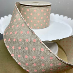 Celebrate It Aria Gewebtes Vintage Blush Polka Dot Webband 2,5&quot;x3yd