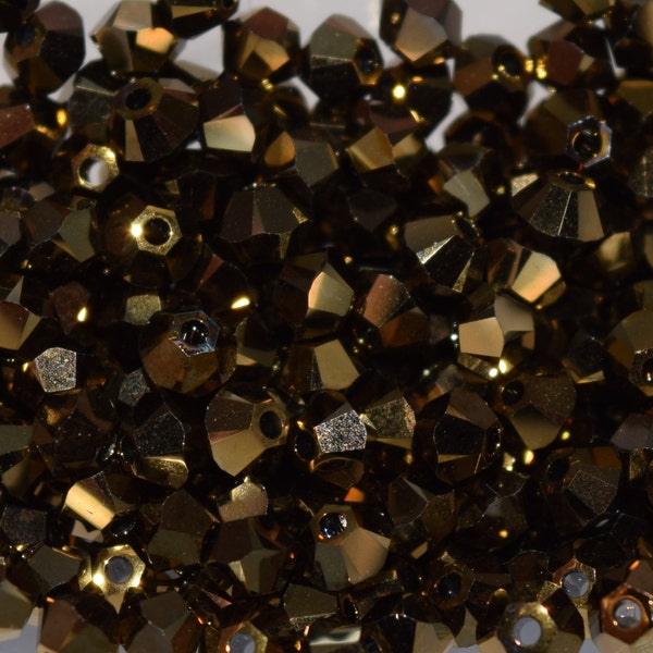 Crystal Dorado 2X Bicone Swarovski beads 3mm, 50 beads, 100 beads