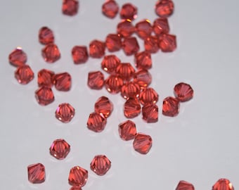 Padparadscha Bicone Swarovski beads 4mm, 50 Beads, 100 Beads