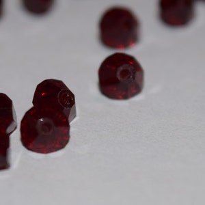 Garnet Red Bicone Swarovski beads 4mm, 50 Beads, 100 Beads image 3