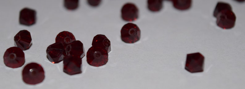 Garnet Red Bicone Swarovski beads 4mm, 50 Beads, 100 Beads image 3