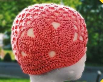 Crochet mesh summer hat pattern