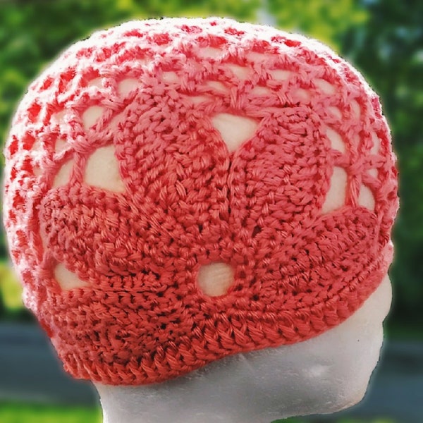 Crochet mesh summer hat pattern