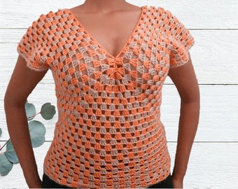 Crochet top pattern , Crochet Granny Square Sweater Pattern & video tutorial