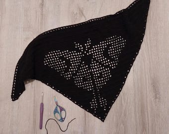 Luna Moth Häkelanleitung PDF - Lace Schal Design