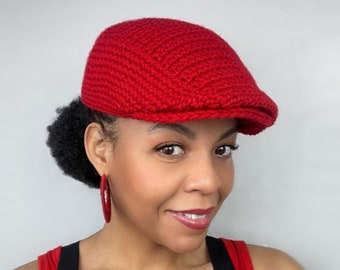 Crochet Newsboy Hat/ Golf Cap/ Jeff Cap -- Free Video Tutorial Included