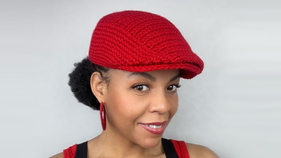 Crochet Newsboy Hat/ Golf Cap/ Jeff Cap -- Free Video Tutorial Included