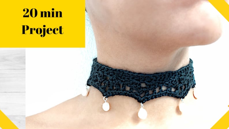Boho crochet choker pattern & video tutorial image 4
