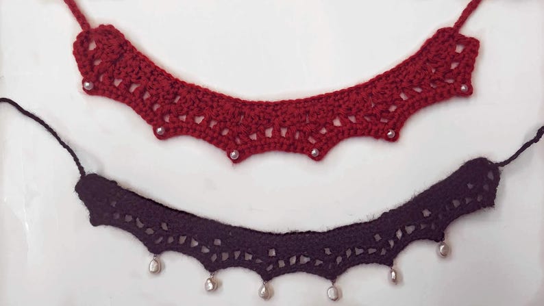 Boho crochet choker pattern & video tutorial image 6