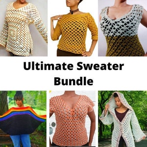 Easy Crochet Sweater patterns - Crochet Granny Square Sweater Pattern- Sweater collection