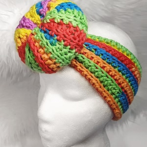 Bandeau bohème noué au crochet - Cache-oreilles pour femme - Idées cadeaux image 3