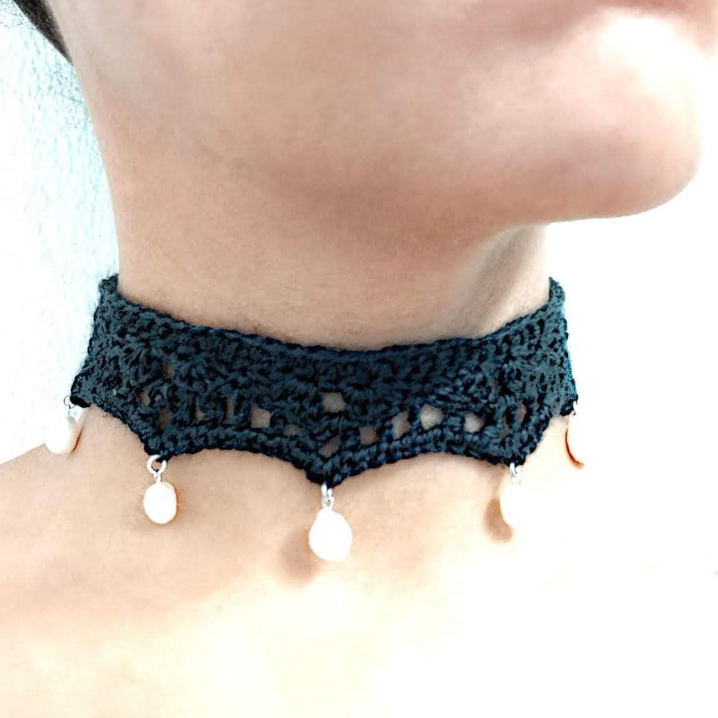 かぎ針編みのレースチョーカー - Etsy 日本