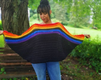 crochet oversized batwing sweater