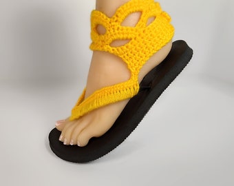 Arcade Crochet Sandals with Flip flops + Video Tutorial