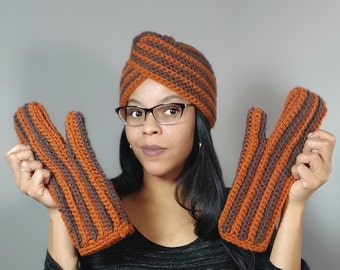 Crochet Mitten & Turban Set (Pattern Only)