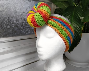 Bandeau bohème noué au crochet - Cache-oreilles pour femme - Idées cadeaux