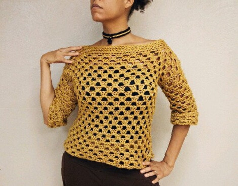 boat neck crochet sweater pattern