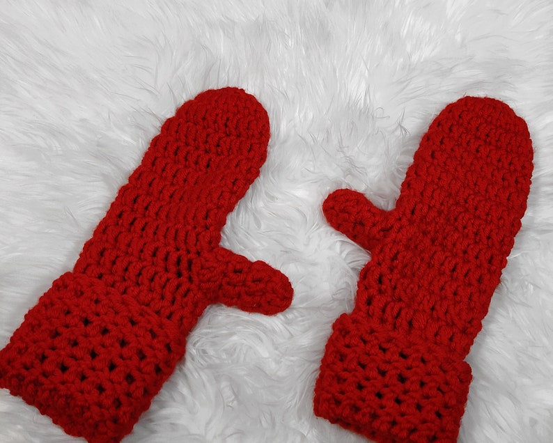 K.I.S.S. Crochet Mitten Pattern Includes Free Video Tutorial /Chunky Crochet Mittens image 4