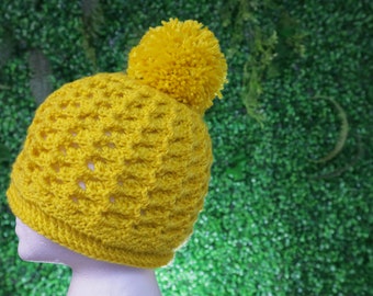 3D Zigzag Crochet Hat, Unique textured beanie