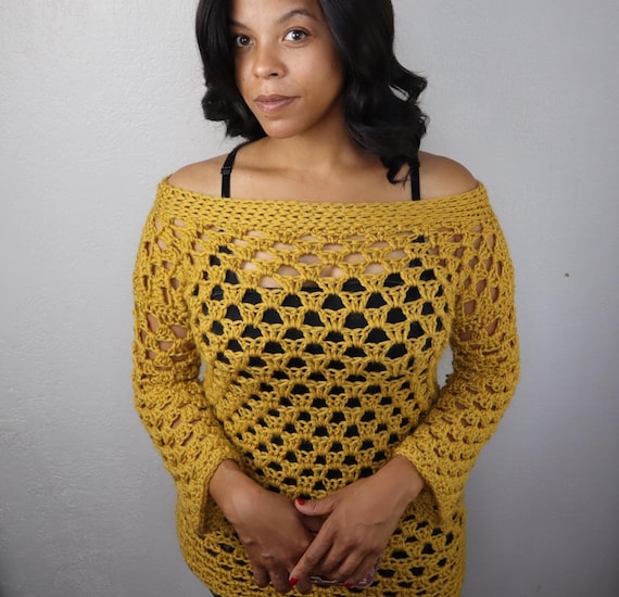 BOAT NECK CROCHET KNIT TOPS（ニット/セーター）｜CLANE