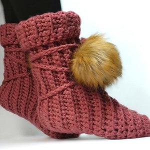 Crochet slipper boots pattern & video tutorial