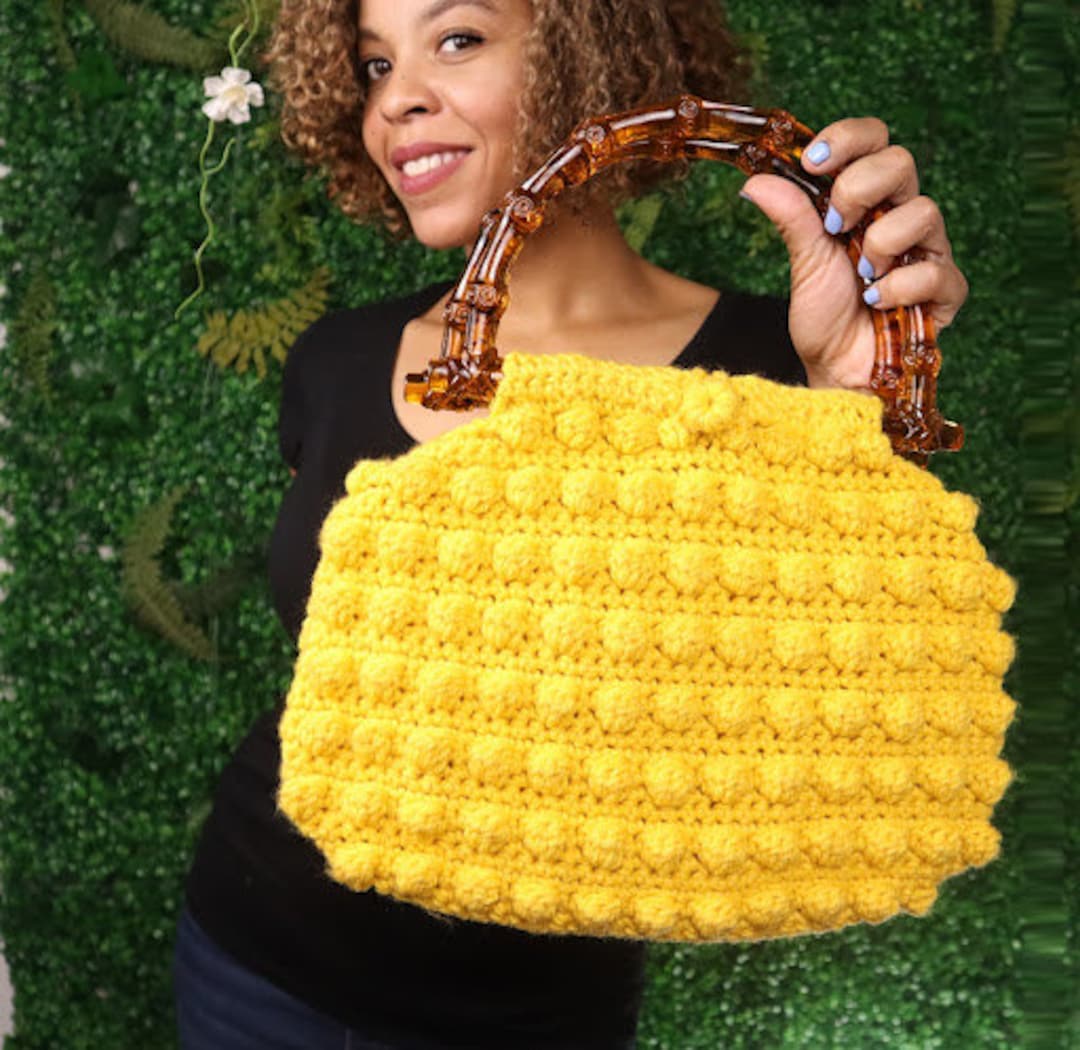 BOLD Bobble Stitch Crochet Bag Pattern Pdf & Video Tutorial for Crochet