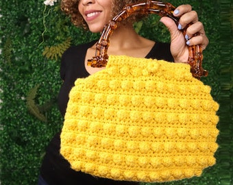BOLD Bobble Stitch Crochet bag pattern- pdf & tutoriel vidéo pour sac fourre-tout au crochet