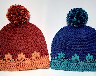 Fall Crochet Pattern Hat | Leaf stitch crochet hat