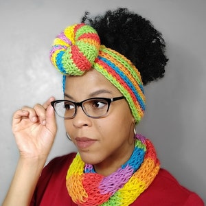 Bandeau bohème noué au crochet - Cache-oreilles pour femme - Idées cadeaux image 4