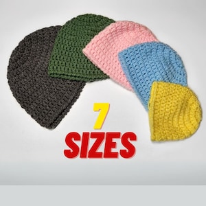Crochet Baby- Child Hat- 7 Sizes