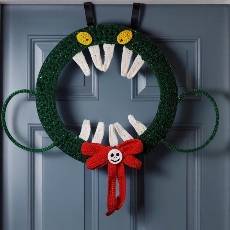 33 Horror Crochet Patterns for Spooky Decor, Gifts, and Creepy-Cute Makes 18 Man Eating Wreath Crochet Pattern Creepy Christmas