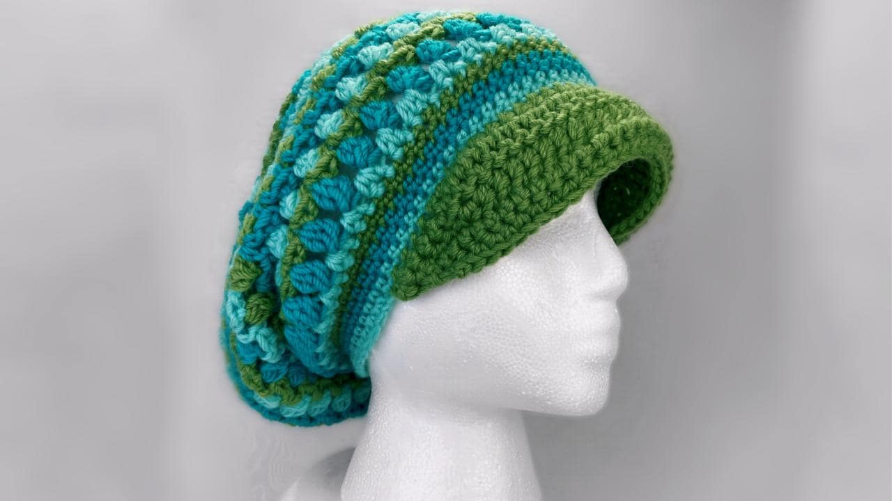 39 Hipster Slouchy Beanie Crochet Patterns for Stylish DIY Hats 8 Seaside Bobble Slouchy Beanie