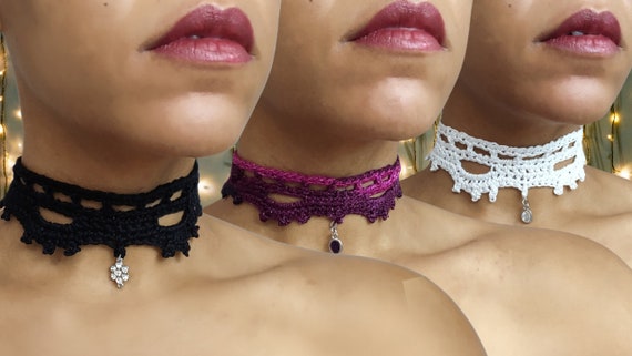Princess| DIY Crochet Choker Necklace Pattern & Video tutorial