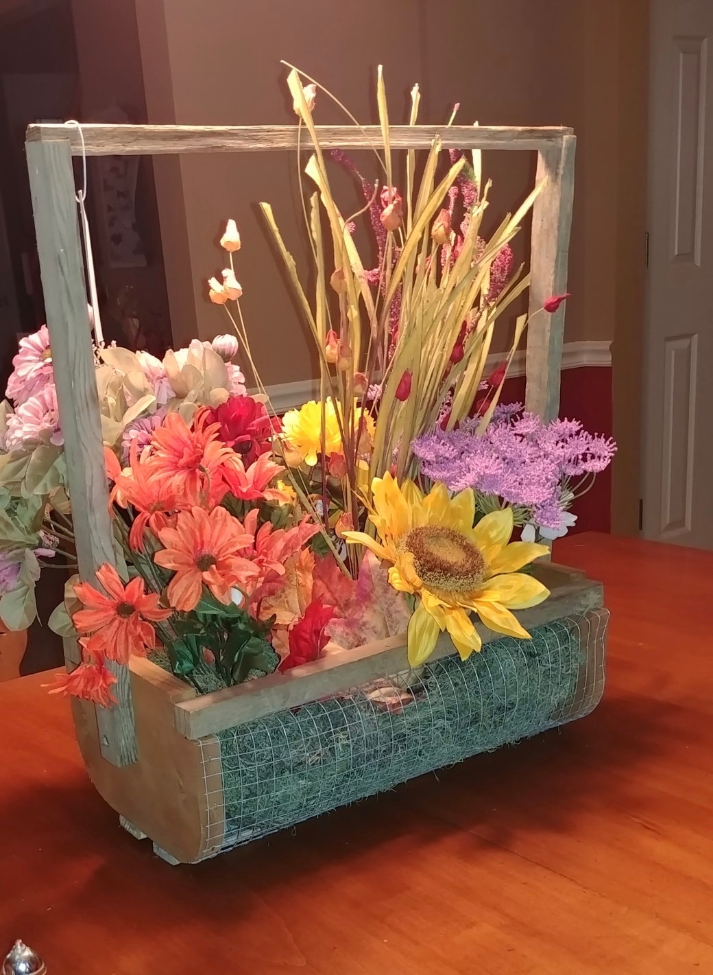 Designer basket with wooden egg . Size small main image 0