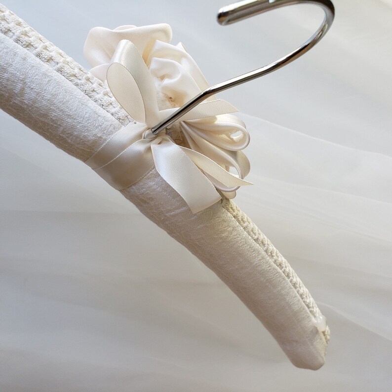 Bridal Hanger Padded Elegant Hanger Fabric Covered Hanger Brides Hanger Decorative Bridal Hanger Lace Bridal Hanger