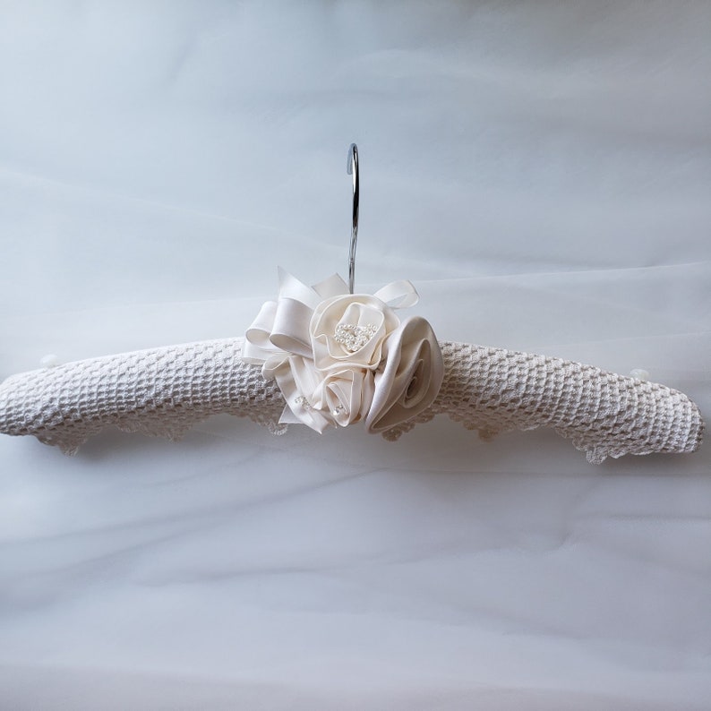 Bridal Hanger Padded Elegant Hanger Fabric Covered Hanger Brides Hanger Decorative Bridal Hanger Lace Bridal Hanger