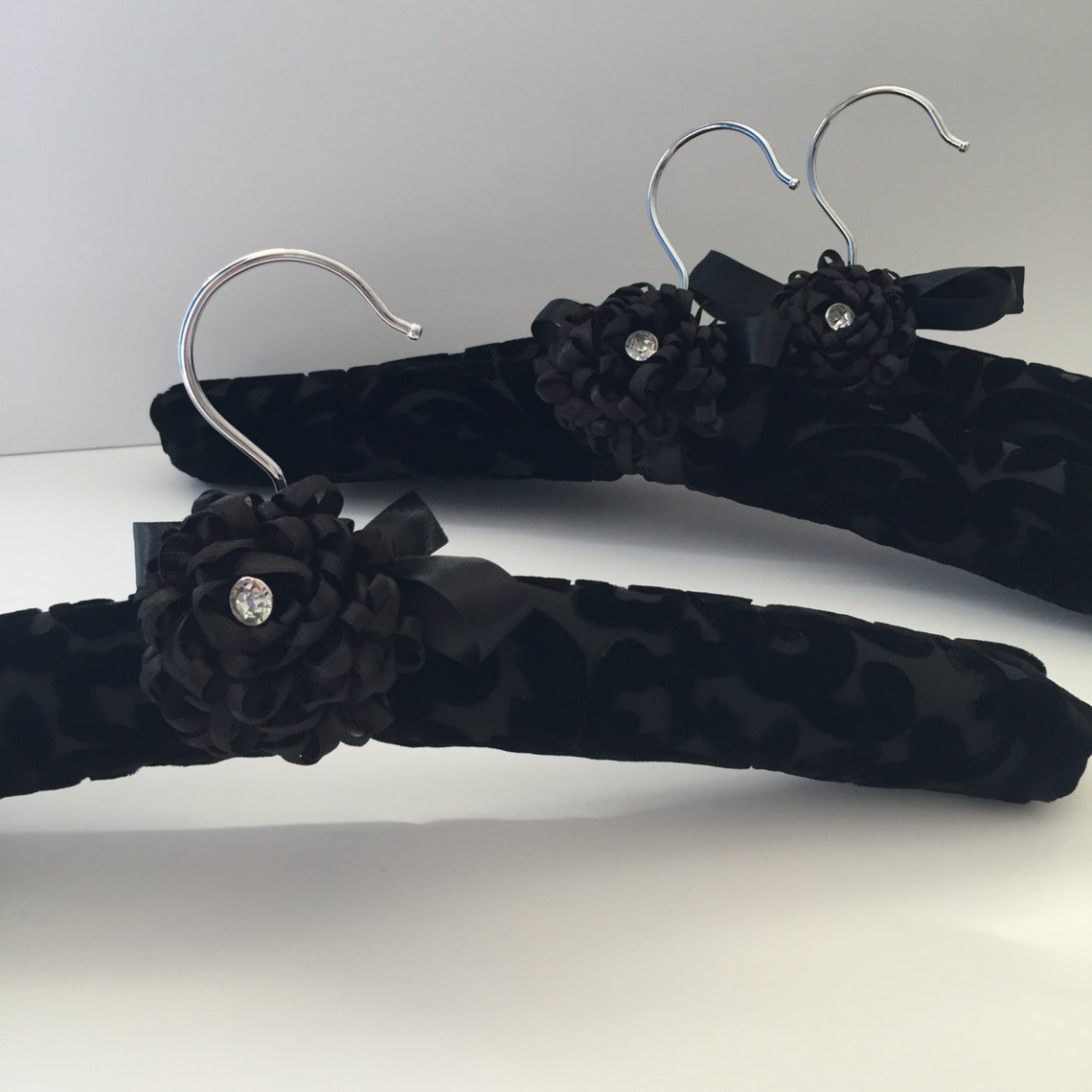 Padded Hanger Covered in Black Silk Velvet No Slip Hanger Etsy