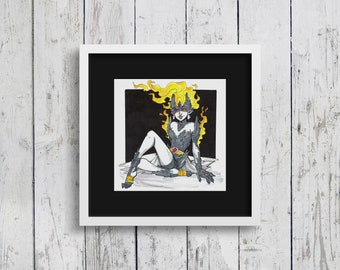 Stampa artistica Dryad bruciata | Di inktober 2019