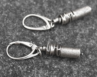 Sterling Silver Earrings | Oxidized Raw Silver Earrings | Gift for her