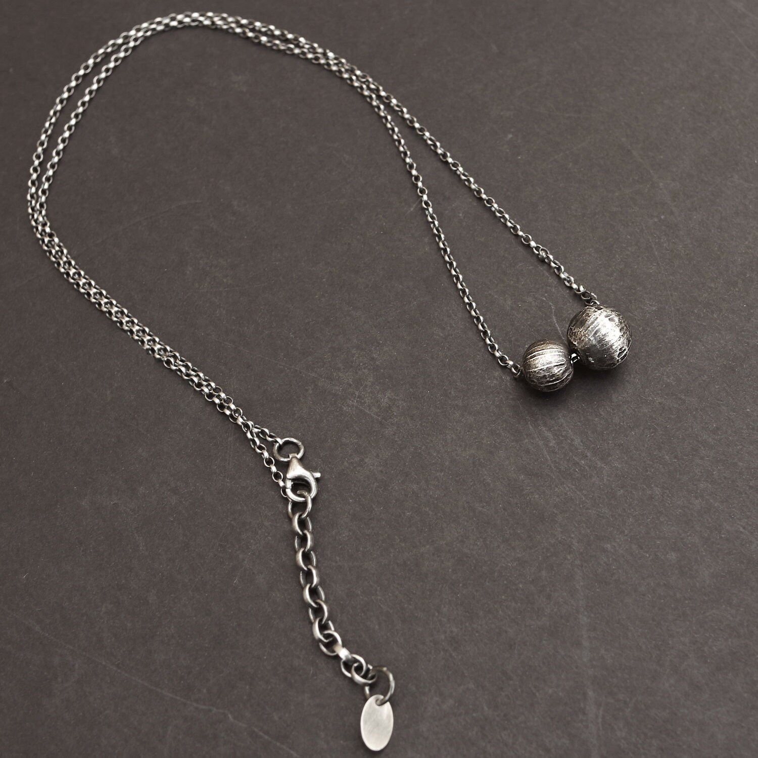 Sterling Silver Ball Pendant Necklace Oxidized 925 Silver Etsy UK
