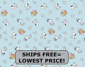 Peanuts snoopy easter fun Fabric 100/% cotton FQ Half yard By the Yard