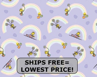 Peanuts snoopy easter fun Fabric 100/% cotton FQ Half yard By the Yard