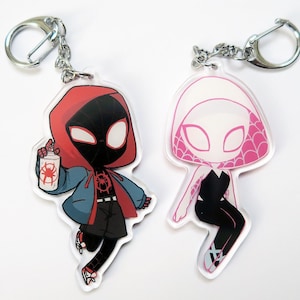 Spider Verse charm keychains - Miles Morales Gwen Stacy