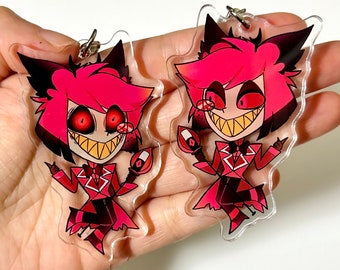 Alastor The Radio Demon - Hazbin Hotel Keychain - cute chibi alastor charm