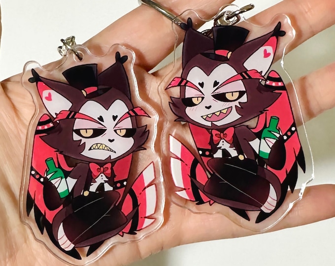 Husk - Hazbin Hotel Keychain - cute chibi Husk charm