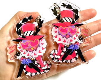Valentino - Hazbin Hotel Keychain - cute chibi Valentino charm