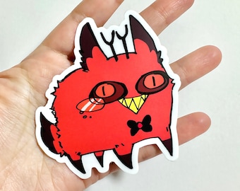 Cursed Cat Alastor stickers - Vinyl matte sticker for laptops, water bottles, cars