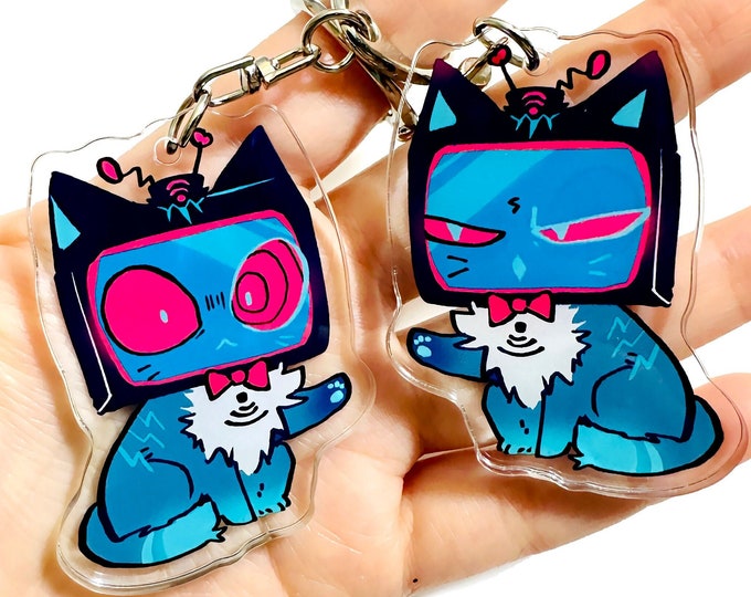 Cat Vox - Hazbin Hotel Keychain - cute cat Vox charm